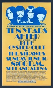 Ten Years After POSTER Blue Oyster Cult 1974 Original Pacific Presentations - Picture 1 of 2