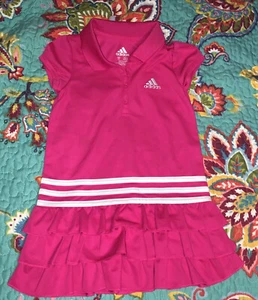 2T Girls Adidas Hot Pink Dress - Picture 1 of 3