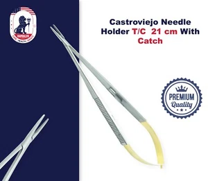 CAPRALEO Castroviejo Needle Holder T/C 21 cm with Catch, Surgical Instruments - Picture 1 of 3