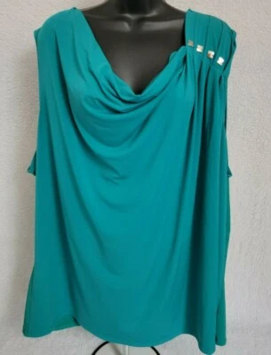 Jaclyn Smith Womens Shirt Top Blouse Size 3X Green - Image 1 of 4