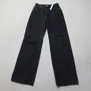 Pantalones de mezclilla holgados para mujer ASOS W30 L36 negros desgastados informales lavado oscuro nuevos con etiquetas - Imagen 1 de 7