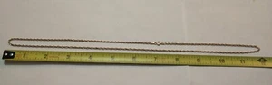 14K Gold Twisted Herringbone Necklace 24" Long - Picture 1 of 5