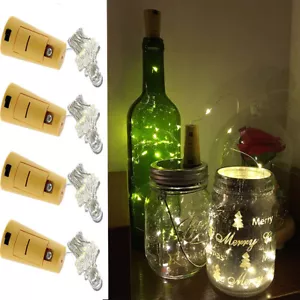 4x Wine Bottle Cork Lamp 2M 20 LED Light On A String Bottle Battery Operated - Picture 1 of 20