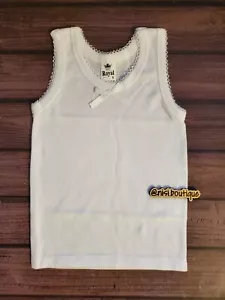 Girl Cotton Sleeveless T Shirt, Color White or Ivory, Tank Top Toddler Girl Tank - Picture 1 of 3