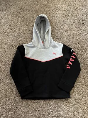 Nueva sudadera suéter con capucha puma talla 6 niña gris/negro/rosa *ver descripción Foto 1 de 4