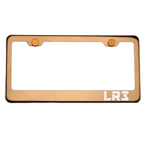 Rose Gold Chrome License Plate Frame LR3 Laser Etched Metal Screw Cap - Picture 1 of 8