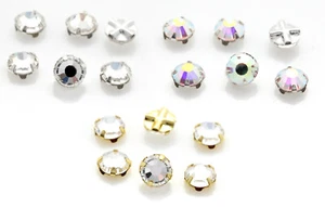 Genuine Preciosa Czech Crystal Chaton Rose MAXIMA Crystals in Setting for Sewing - Picture 1 of 4