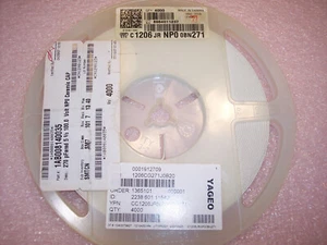 QTY (4000) 270pf 100V 5% NPO 1206 SMD CERAMIC MLCC CAPACITORS CC1206JRNPO0BN271 - Picture 1 of 1