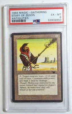 1994 Magic the Gathering Antiquities Staff of Zegon PSA 6! - Image 1 of 2