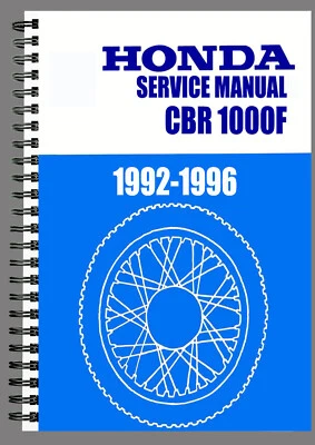 HONDA CBR 1000F 1992 WORKSHOP MANUAL REPAIR TALLER SERVICE BOOK ON PAPER ENGLISH - Imagen 1 de 3