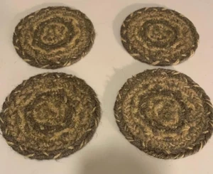 Lote de 4 posavasos trenzados verdes decoración rural - Imagen 1 de 1