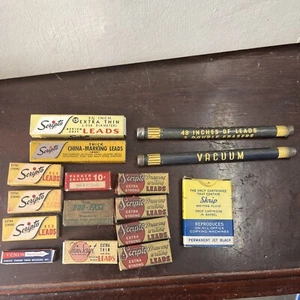 Vintage Pencil Leads, erasers and Skrip Ink, Staples and Venus Tip - Picture 1 of 12