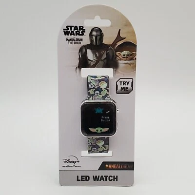 Светодиодные часы Star Wars 1 дюйм квадратный циферблат мандалорский ребенок малыш Йода Disney новые - Изображение 1 из 4