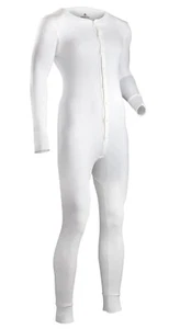 Indera Cotton 1 x 1 Rib Unionsuit - White - Men Size XXL - Picture 1 of 2