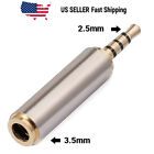 Gold 3.5mm Female to 2.5mm Male Stereo Audio Headphone Jack Adapter Converter