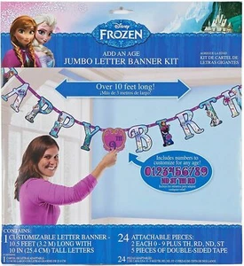 Disney Frozen Jumbo Letter Banner - Customizable Birthday Decor, 3.2m x 25cm - Picture 1 of 2