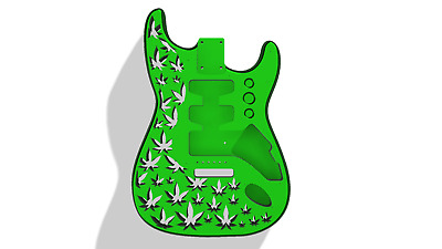 Fender Stratocaster Body 3D Printed Cannabis Leaf • 200€