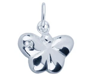 1x 925 Sterling Silber 10mm Schmetterling Edelstein Set Anhänger Halskette +Geschenktüte - Bild 1 von 2
