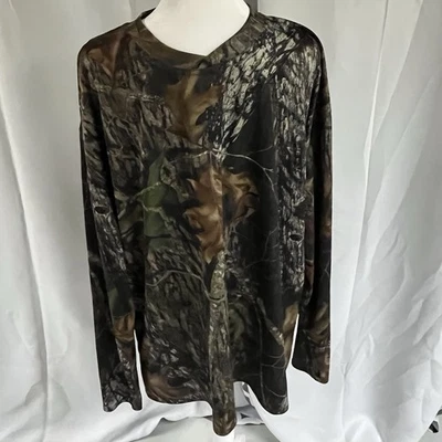 Mossy Oak Men's 2XL Shirt Camo Mock Nk Long Sleeve Hunting Performance Vaportec - Image 1 of 4