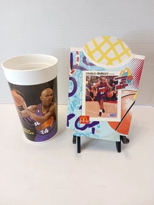 VINTAGE MCDONALDS FRY BOX Cup Lot  NOTHING BUT NET MVP 1993 CHARLES BARKLEY SUNS - Image 1 of 4