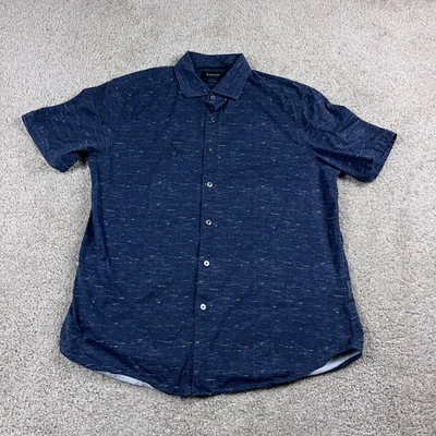 Bugatchi Shirt Mens Large Blue Ooohcotton Tech 8 Way Stretch Office Button Up - Image 1 of 4