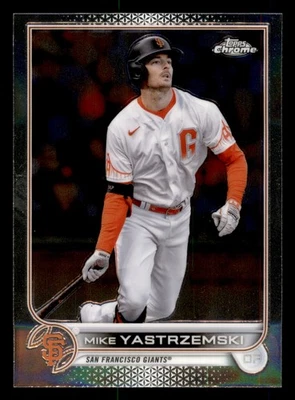 2022 Topps Chrome Mike Yastrzemski #18  San Francisco Giants - Image 1 of 2
