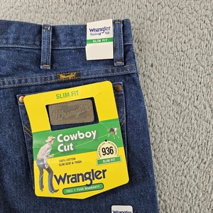 Wrangler Jeans Mens 31x30 936 Slim Straight Denim Western Cowboy Cut Rancher - Picture 1 of 14