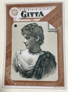 Gitta, original äußeres Zigarrenkistenetikett, Frau, Fell - Bild 1 von 1