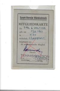 Nr,56075 Mitgliedskarte  Sportverein Vöcklabruck Tennis   O.Ö. - Picture 1 of 2