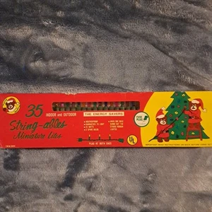Vintage String-ables Miniature Lites Christmas 35 Lights - Picture 1 of 7
