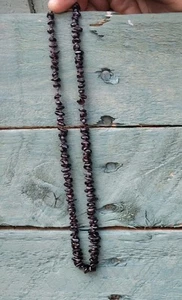 garnet single strand necklace 17.5 inches individually knotted - Picture 1 of 4