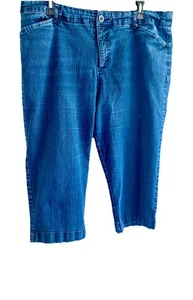 Damen Blau Denim Capri Hose Größe 8 Top Zustand - Bild 1 von 3
