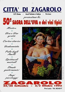 Póster original de colección ZAGAROLO ITALIA FESTIVAL DE UVA Y VINO - Imagen 1 de 1