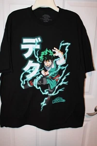 My Hero Academia Deku / Midoriya Graphic T-Shirt Black MHA -  Mens 2XL - Picture 1 of 6