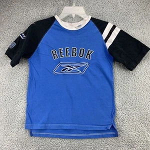 Reebok Boys Youth T-Shirt Size Small Blue Crew Neck Short Sleeve Graphic Tee - Picture 1 of 10