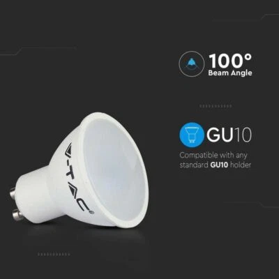 LAMPADINE LED GU10 V-TAC CONFEZIONE DA 10PZ LAMPADA 4,5W 400LM MAX RISPARMIO - Immagine 1 di 4