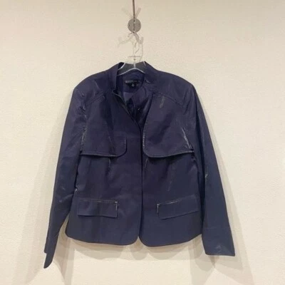 Jaqueta Lafayette 148 metálica mistura de algodão tamanho 12 muito bom estado usado - Imagem 1 de 4