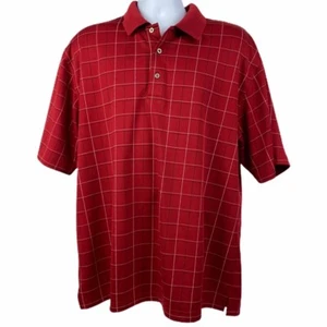 Nike Golf PGA Tour Pinstriped Polo Shirt Men's XL Red Short Sleeve - Picture 1 of 8