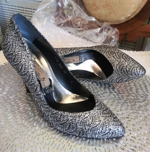 Dress Shoes Euro Size 36 S US 5.5-6 Sliver Glittery Heels Max Mara Cerere Nardi  - Picture 1 of 17