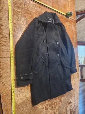 HM H&M Premium   HOMME MEN Marine Blue Wool-blend pea coat  Size: 52 #S14 - Image 1 of 4