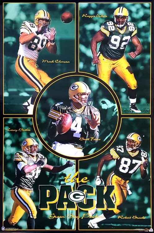PÓSTER Costacos Green Bay Packers THE PACK 1997 23x35 vintage - Favre, Reggie ++ Foto 1 de 1