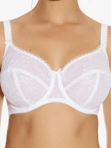 Fantasie Salsa White Bra 30K Balcony Underwired supportive no padding floral - Picture 1 of 2