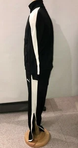 NEW PUMA WARM UP TRACK SUIT kids top and bottom 2 Pieces w/ tags- BLACK/white - Picture 1 of 6