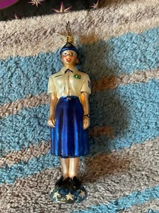 Neu mit Etikett Glas Weihnachtsschmuck weiblich marine - Bild 1 von 3