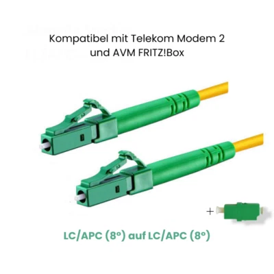 Cable de fibra óptica LC/APC (8°) SIMPLEX amarillo 0,2m-75m CONBIC® + ADAPTADOR LC GRATIS