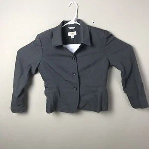 Talbots Petite womens 8 black silhouette crop jacket blazer CUTE - Picture 1 of 5