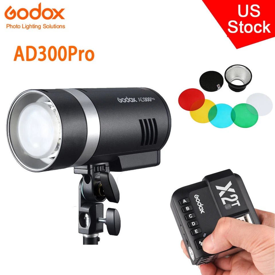 US Godox AD300pro 2.4G TTL HSS Outdoor Flash+X2T Trigger Kit For Canon Sony Fuji - Image 1 of 4