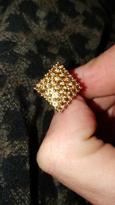 .925 MASSIVER RING STERLINGSILBER CITRIN PAVE-FASSUNG 36 STEINE GRÖSSE 7 - 7 1/4  - Bild 1 von 1