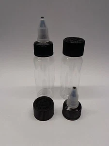 (2) 1 oz 30 ml botella líquida de tinta para tatuaje PET plástico transparente giro vacío + gorra para niños - Imagen 1 de 1