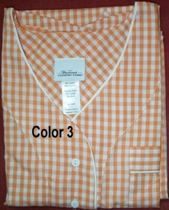 Vestido de Verano Shift Talla Pequeña 55/45 Algodón Polietileno Hecho en EE. UU. Naranja Cuadro Color #3 - Imagen 1 de 3